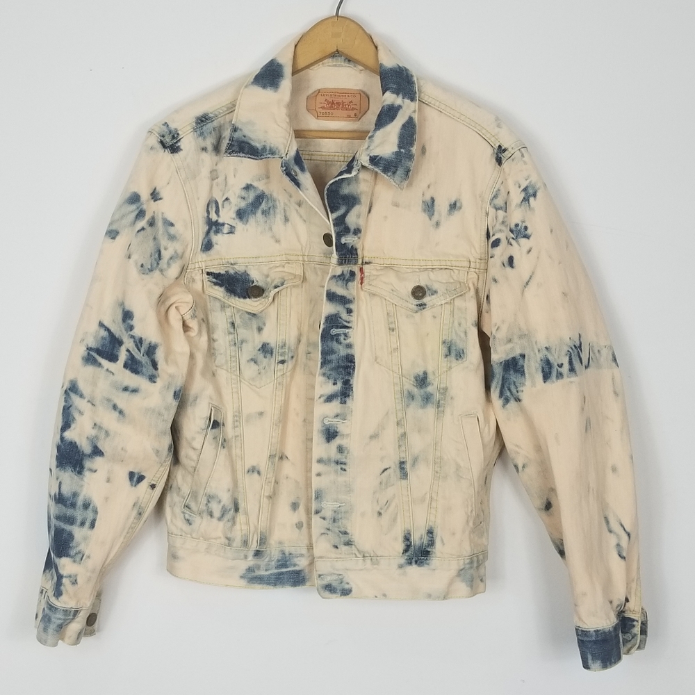 Levi's reworked bleach dyed light pink Jean jacket